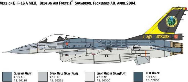 ITALERI Model Kit letadlo 2786 - F-16A Fighting Falcon (1:48) - obrázek 6