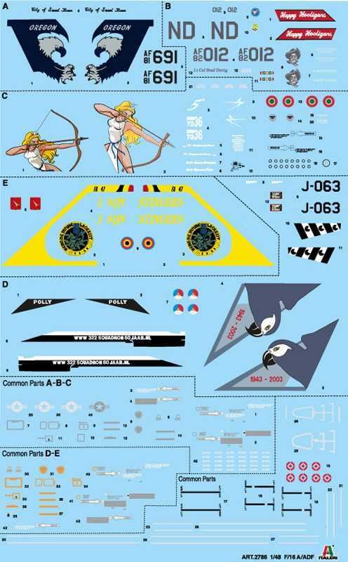 ITALERI Model Kit letadlo 2786 - F-16A Fighting Falcon (1:48) - obrázek 13