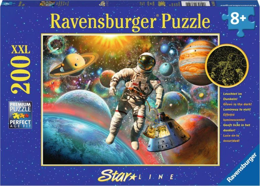 RAVENSBURGER Svítící puzzle Ve vesmíru XXL 200 dílků - obrázek 1