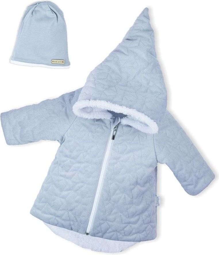 NICOL Zimní kojenecký kabátek s čepičkou Nicol Kids Winter šedý - obrázek 1
