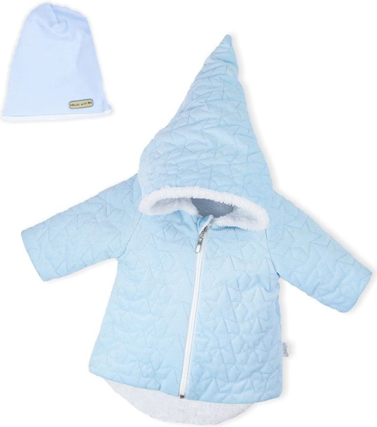 NICOL Zimní kojenecký kabátek s čepičkou Nicol Kids Winter modrý - obrázek 1