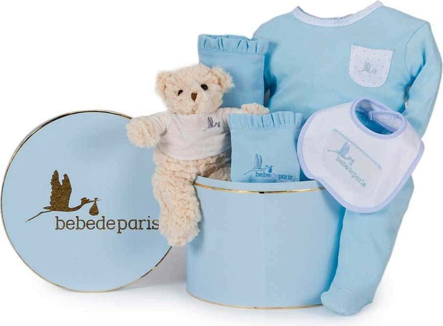 Bebé de París Klasická dárková výbavička pro miminko - modrá - obrázek 1