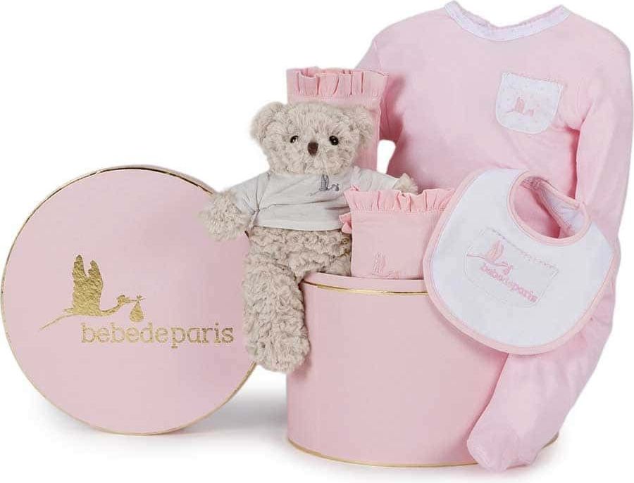 Bebé de París Klasická dárková výbavička pro miminko - růžová - obrázek 1