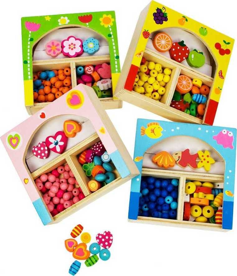 Navlékací perle - Set korálků mix malý, 1ks (Bigjigs) - obrázek 1