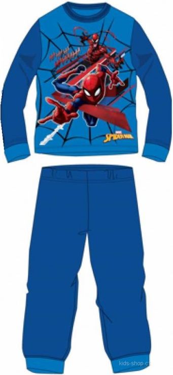 Setino - Chlapecké bavlněné pyžamo s dlouhým rukávem Spiderman MARVEL - modré 128 - obrázek 1