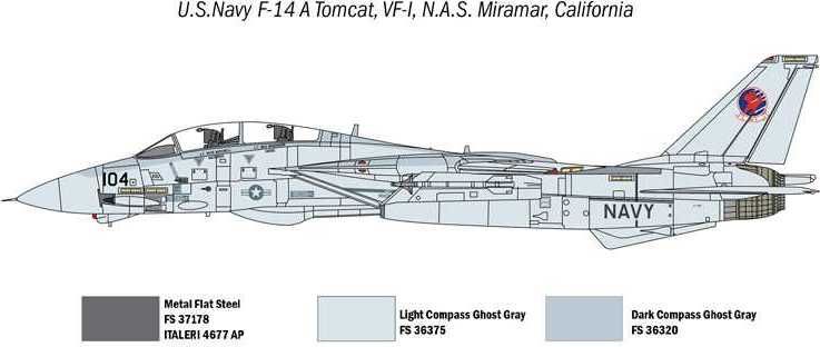 ITALERI Model Kit letadla 1422 - TOP GUN F-14A vs A-4F (1:72) - obrázek 2