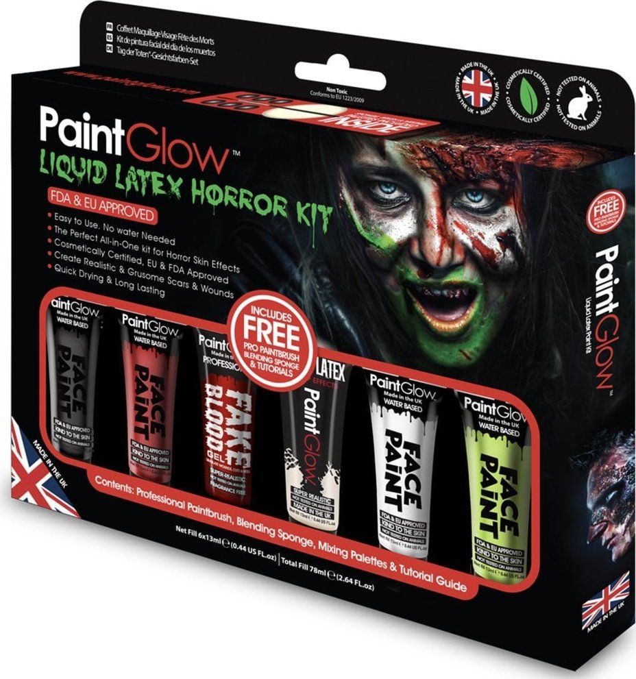 PAINTGLOW Sada na obličej a tělo Liquid Latex Horror Kit - obrázek 1
