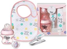 Dárková sada 4-dílná kojenecká lahev a doplňky - BABY GIFT růžová - Tommee Tippee - obrázek 1
