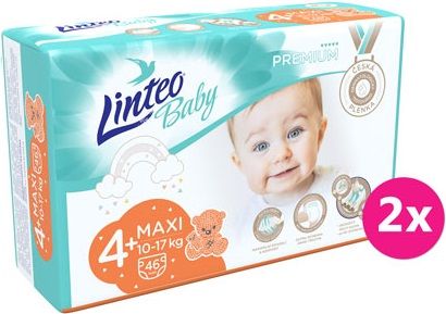 2x LINTEO BABY Plenky Baby Prémium MAXI+ (10-17 kg) 46 ks - obrázek 1