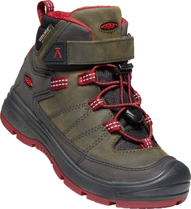 KEEN REDWOOD MID WP Y steel grey/red dahlia velikost: US1 -32/33 EU - obrázek 1