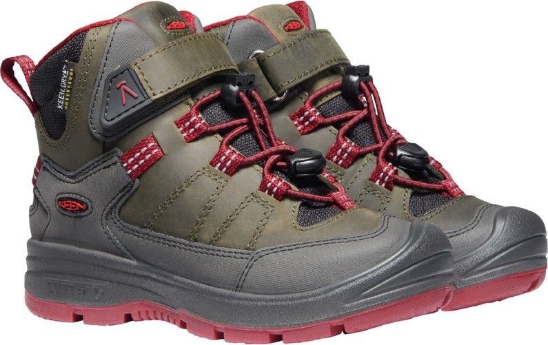 KEEN REDWOOD MID WP Y steel grey/red dahlia velikost: US1 -32/33 EU - obrázek 3