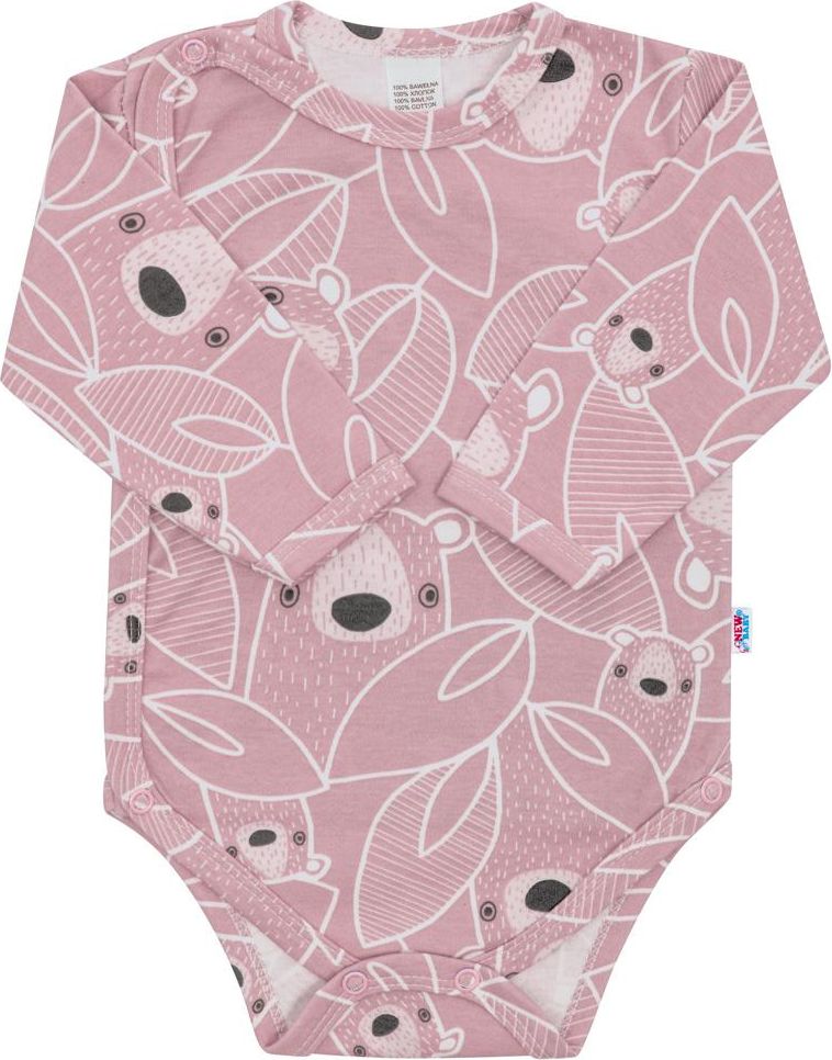 Kojenecké celorozepínací body New Baby BuBu růžové 74 (6-9m) - obrázek 1