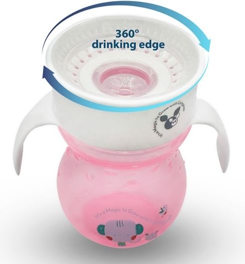 Cangaroo Cangoroo Kouzelný hrneček 360 °- růžový, 270 ml - obrázek 2