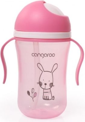 Cangaroo Cangaroo Tréninkový hrneček se slámkou - růžový, 300 ml - obrázek 1