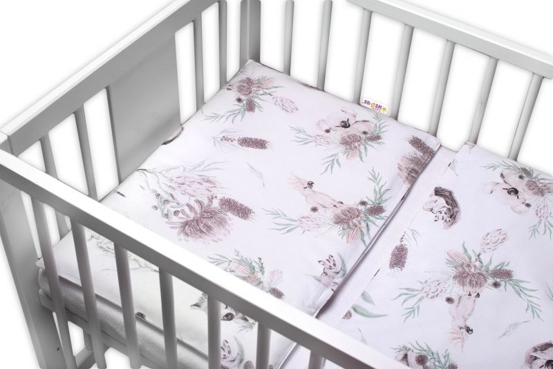 Baby Nellys Baby Nellys 2-dílné bavlněné povlečení, Exotika - béžová, bílá - obrázek 2