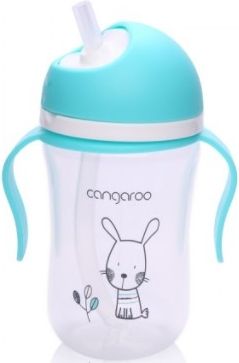 Cangaroo Cangaroo Tréninkový hrneček se slámkou - modrý, 300 ml - obrázek 1