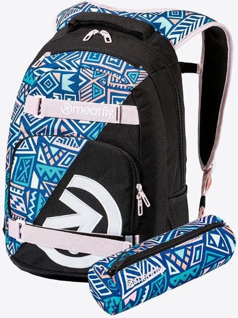 Studentský batoh Meatfly Exile Dancing Mint Black 24 L + Penál a Sluchátka ZDARMA - obrázek 2