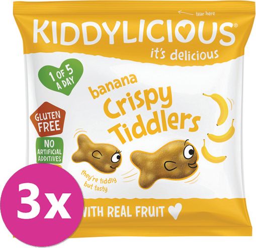 3x KIDDYLICIOUS Rybičky křupavé banánové (12g) - obrázek 1