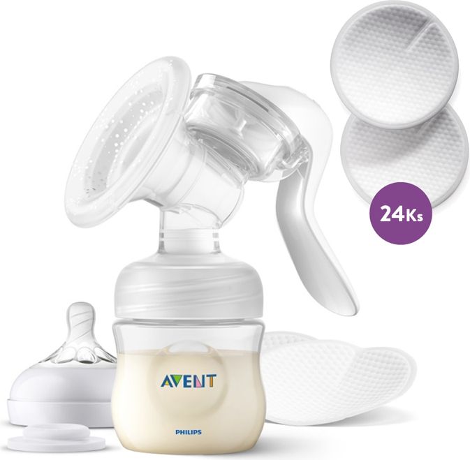 Philips AVENT Odsávačka mléka manuální + Vložky do podprsenky 24 ks - obrázek 1
