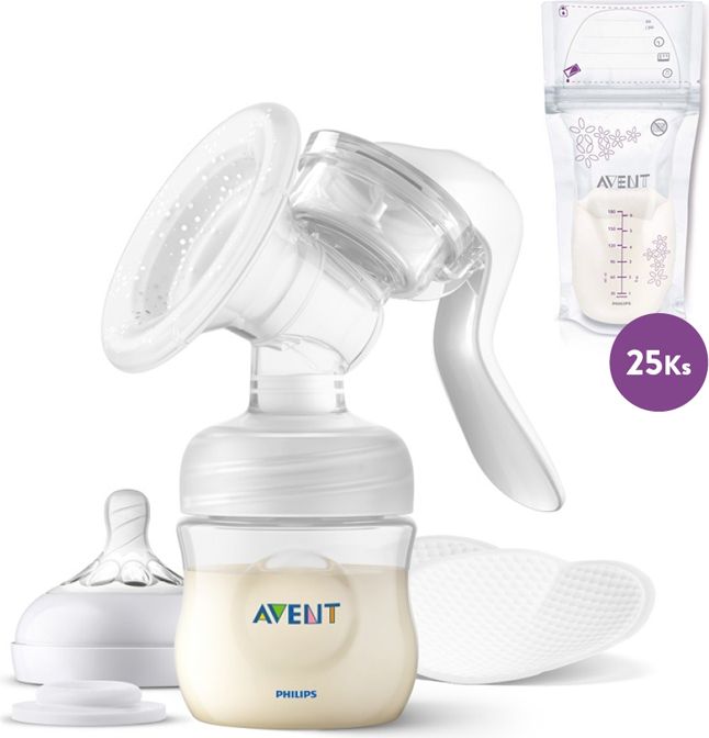 Philips AVENT Odsávačka mléka manuální + Sáčky na mléko 180 ml, 25 ks - obrázek 1