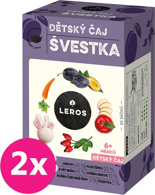 2x LEROS Čaj dětský Švestka 20x2,0g - obrázek 1