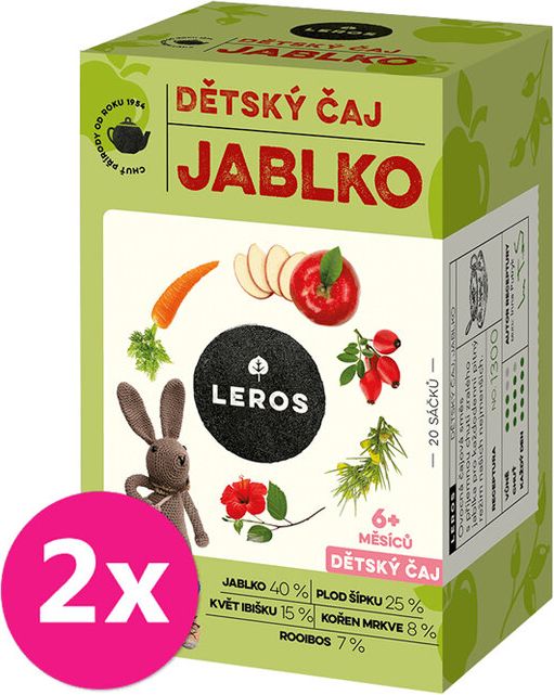 2x LEROS Čaj dětský Jablko 20x2,0g - obrázek 1
