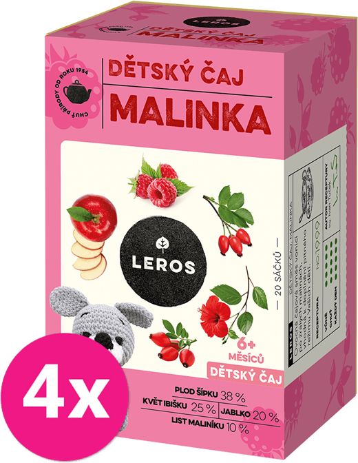4x LEROS Čaj dětský Malinka 20x2g - obrázek 1