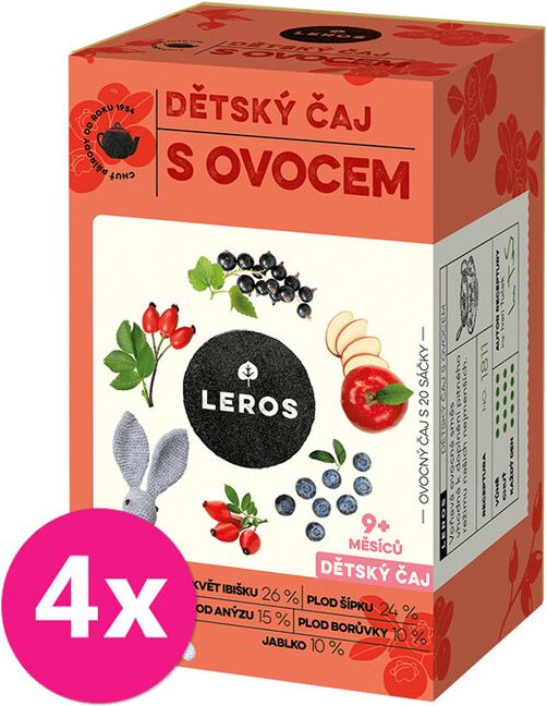 4x LEROS Čaj dětský s ovocem 20x2g - obrázek 1
