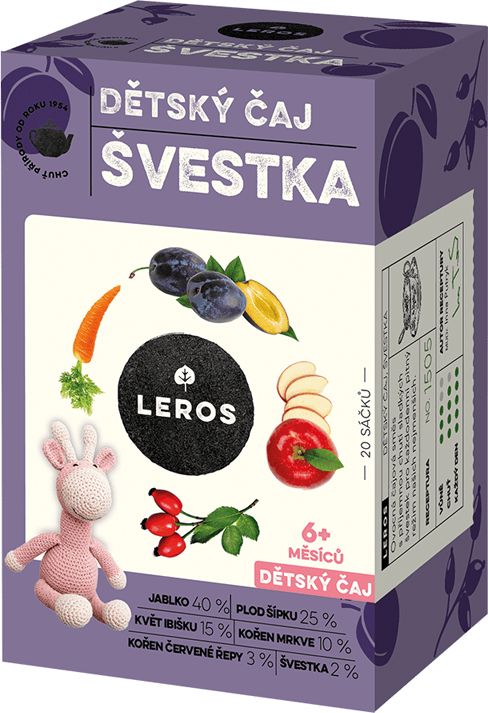 4x LEROS Čaj dětský Švestka 20x2,0g - obrázek 2