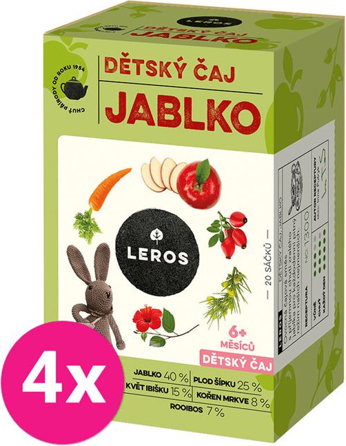 4x LEROS Čaj dětský Jablko 20x2,0g - obrázek 1