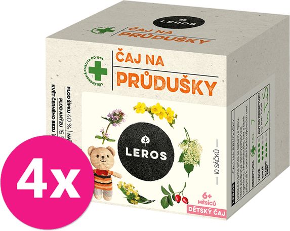 4x LEROS Čaj dětský na průdušky 10x1,5g - obrázek 1