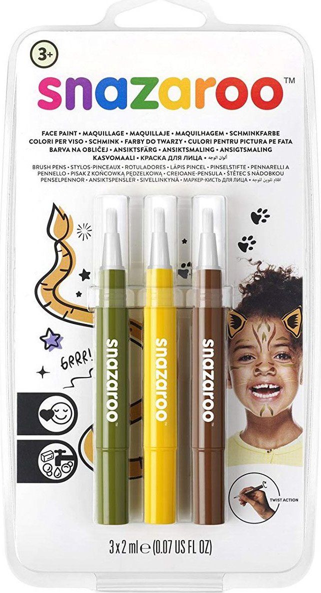 SNAZAROO Štětce Brush Pen s barvami na obličej - Džungle - obrázek 1