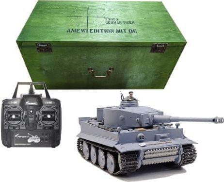 Amewi Trade Tank TIGER I BB, 1:16, 2.4 GHz, zvuk, kouř, v dřevěném kufru, RTR - obrázek 1