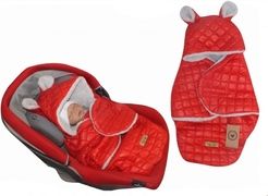 Prošívaný fusak do autosedačky - KAPUCE červený - Z&Z - obrázek 1