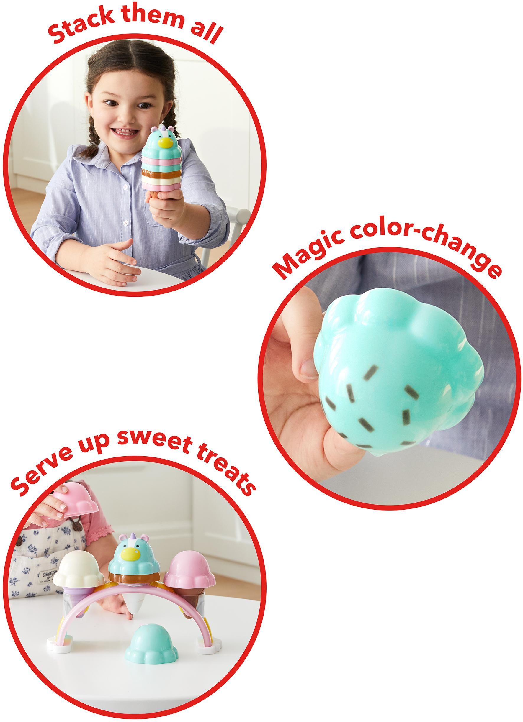 SKIP HOP ZOO Zmrzlinová souprava stohovací s měnícími se barvami Sweet Scoops 2r + - obrázek 2