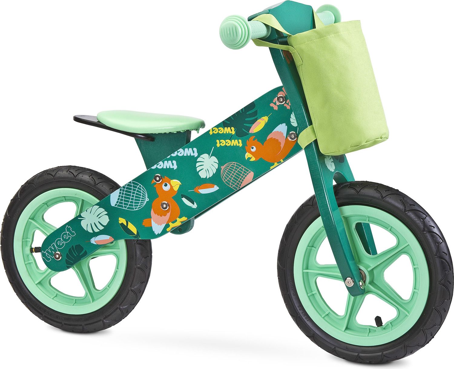 Dětské odrážedlo Zap značky Toyz, dřevěné, barva zelená, s osobní SPZ Text na SPZ: Pokuty za mně platí tatínek, Barva SPZ: - - obrázek 5