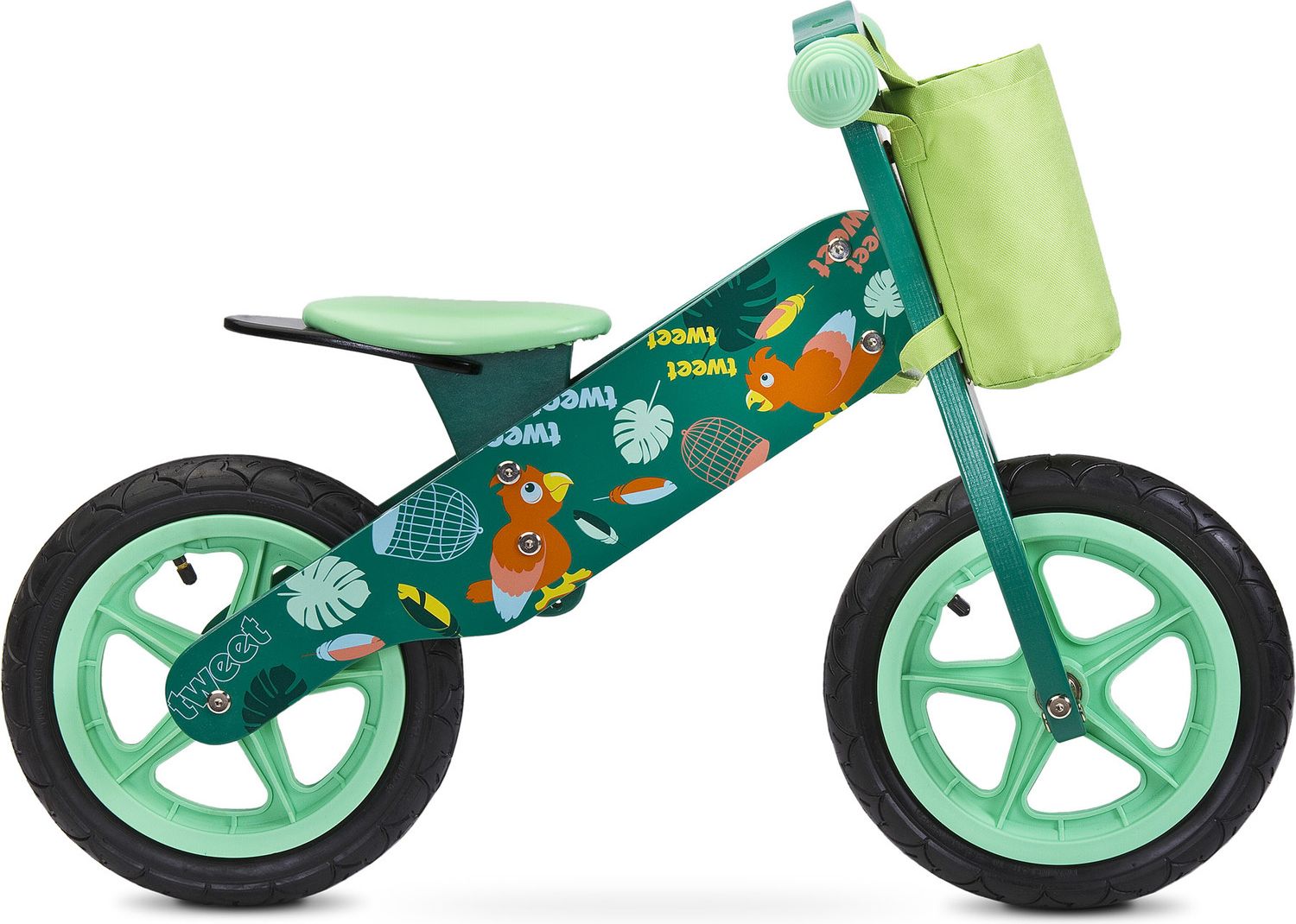 Dětské odrážedlo Zap značky Toyz, dřevěné, barva zelená, s osobní SPZ Text na SPZ: Pokuty za mně platí tatínek, Barva SPZ: - - obrázek 6