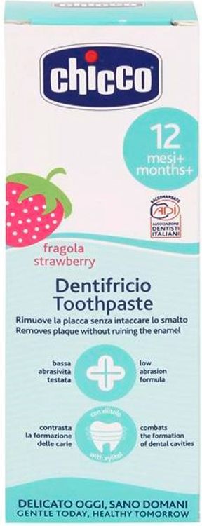 CHICCO Pasta zubní Jahoda bez fluoru 50ml, 12m+ - obrázek 2