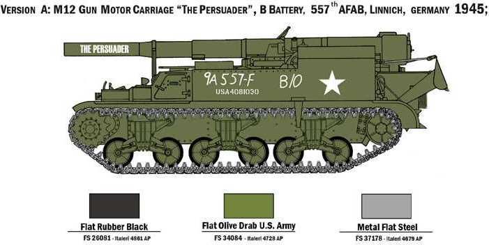 ITALERI Model Kit tank 7076 - M12 Gun Motor Carriage (1:72) - obrázek 2