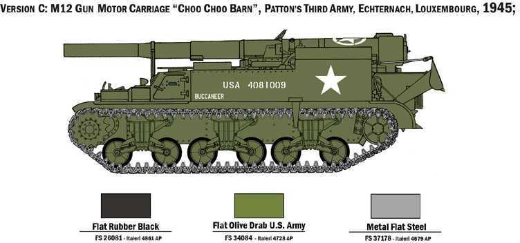 ITALERI Model Kit tank 7076 - M12 Gun Motor Carriage (1:72) - obrázek 4