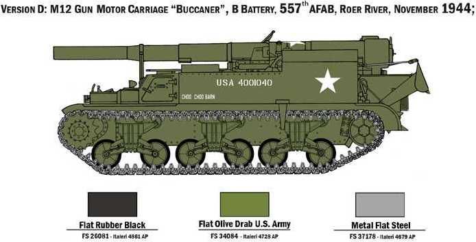 ITALERI Model Kit tank 7076 - M12 Gun Motor Carriage (1:72) - obrázek 5