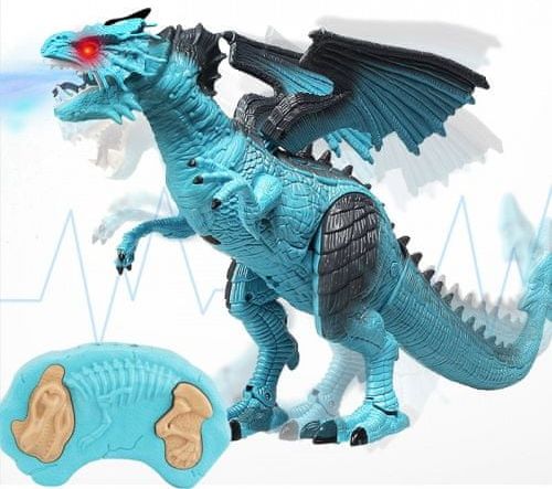 KIK RC Dinosaurus Dragon, LED efekty, pohyblivé části, zvukové efekty - obrázek 1