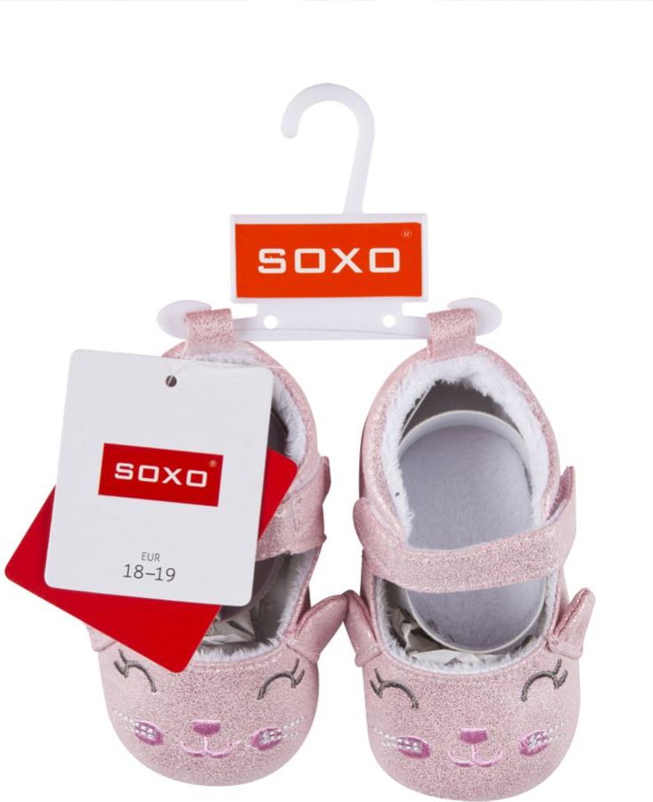 Capáčky SOXO, růžové, motiv kočička Velikost: EU 14 - 15 - obrázek 2