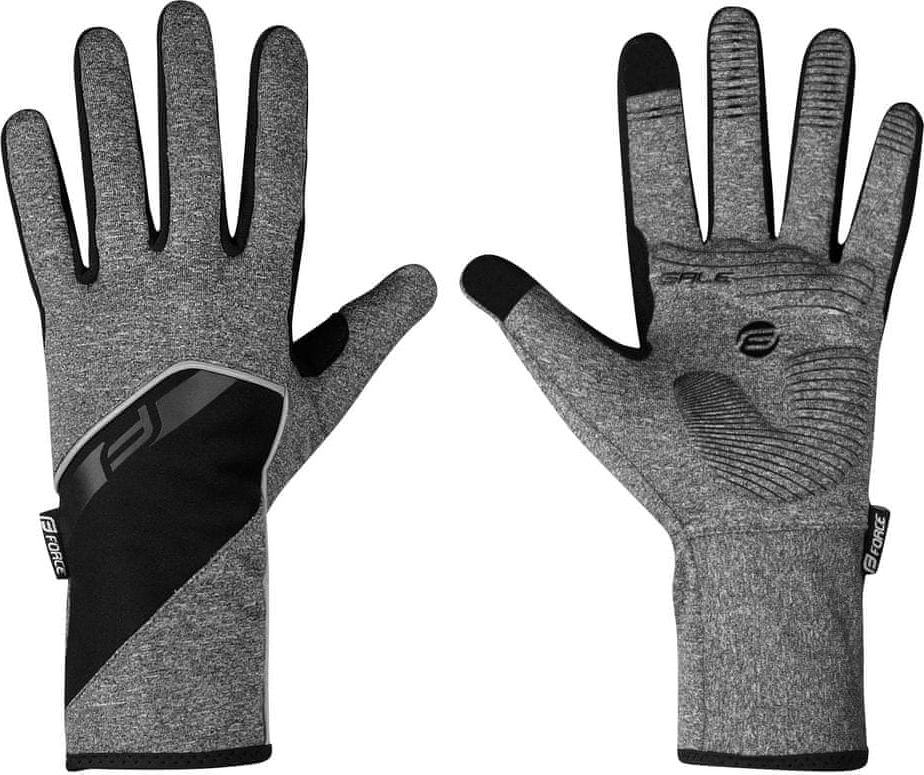 Force rukavice F GALE softshell, jaro-podzim, šedé XXL - obrázek 1