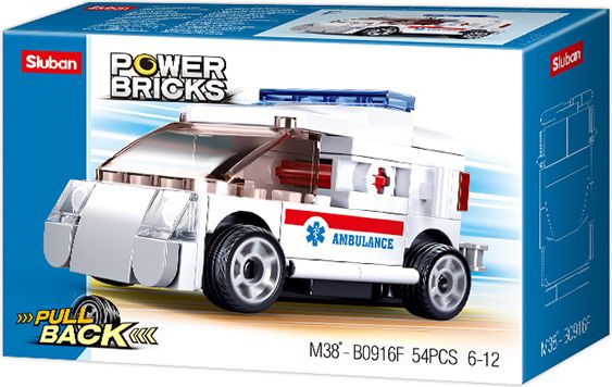 Sluban Power Bricks M38-B0916F Natahovací auto ambulance - obrázek 1