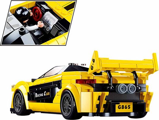 Sluban Model Bricks M38-B0956 Žlutý anglický sporťák - obrázek 3