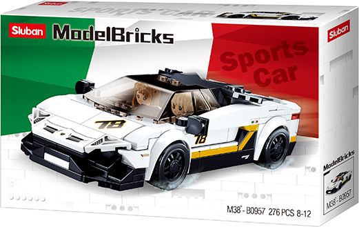 Sluban Model Bricks M38-B0957 Bílý italský sporťák - obrázek 1