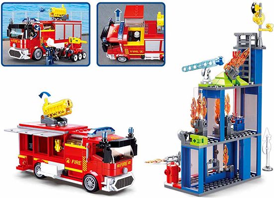 Sluban Hasiči M38-B0967 Velký požární vůz s dělem a pojízdným robotem - obrázek 4