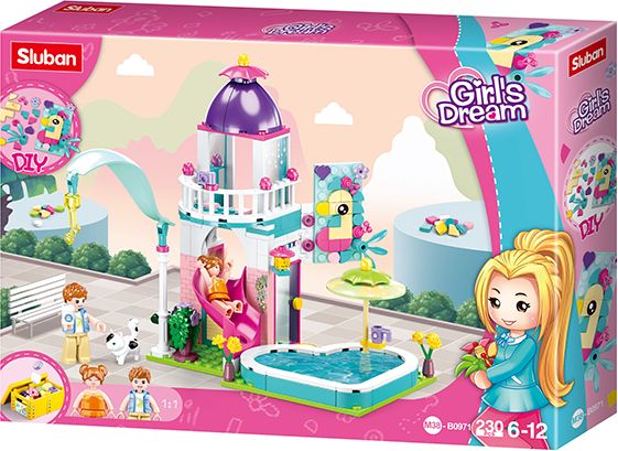 Sluban Girls Dream M38-B0971 Domek se skluzavkou do bazénu - obrázek 1