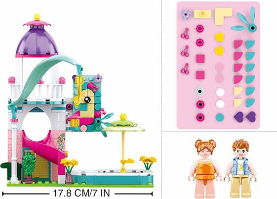 Sluban Girls Dream M38-B0971 Domek se skluzavkou do bazénu - obrázek 3